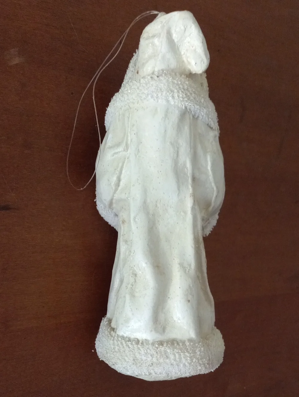 Vintage White Sugar Glitter Santa Claus Ornament Bottle Brush Tree Belsnickle